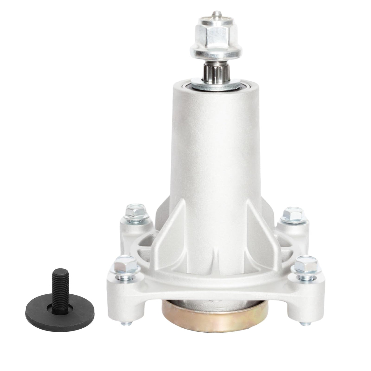 TENGMUJX spindle assembly front view with aluminum finish