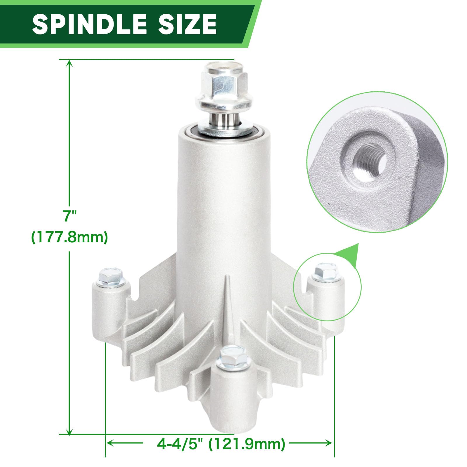 TENGMUJX spindle assembly showing mower spindle and bolts