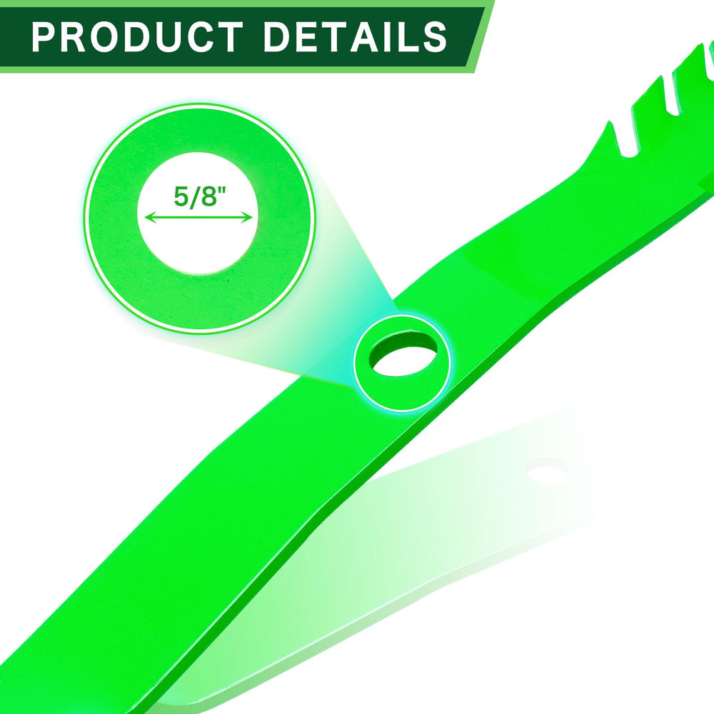 TENGMUJX toothed mower blades showing center hole