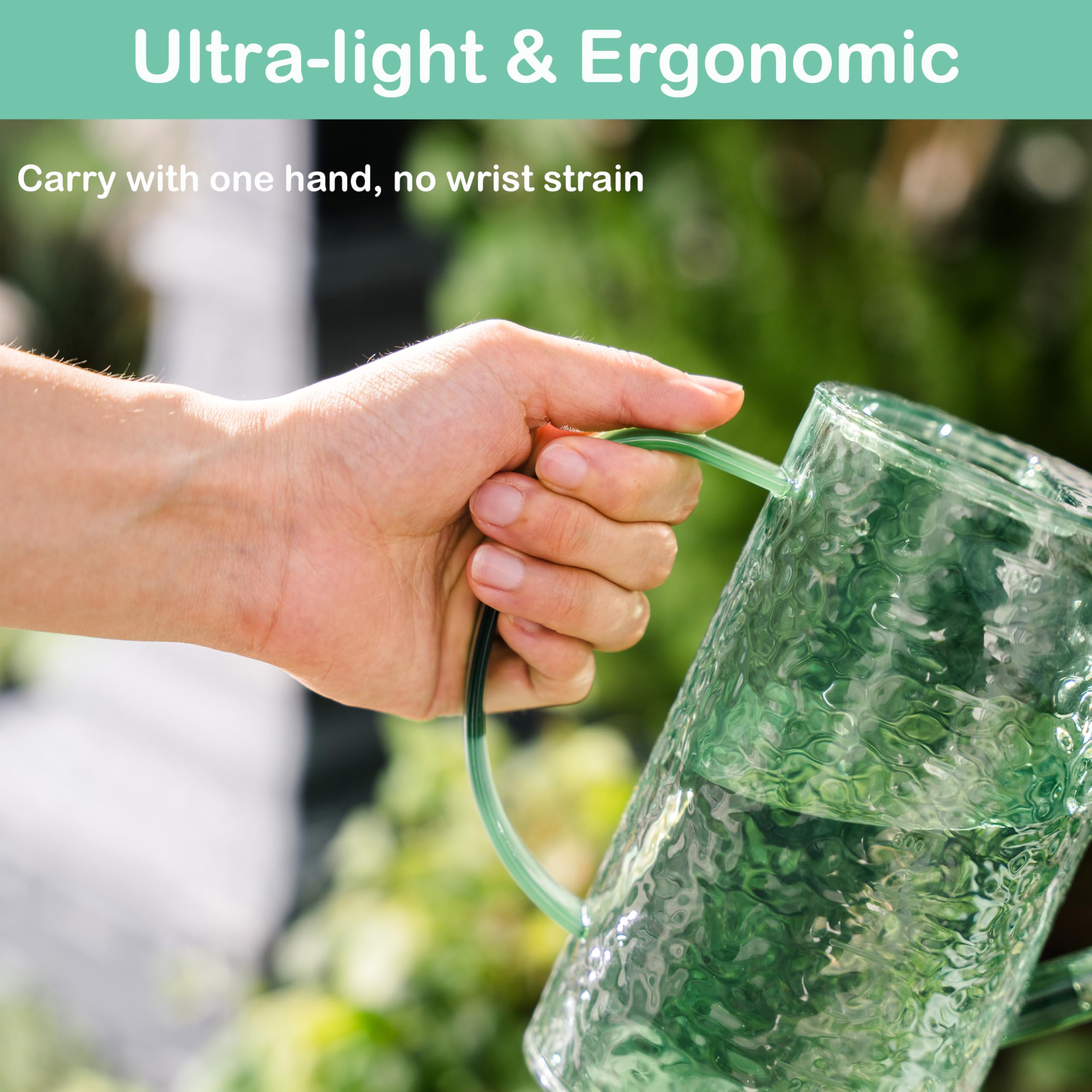 Tennedriv Green Small Watering Can handle close-up