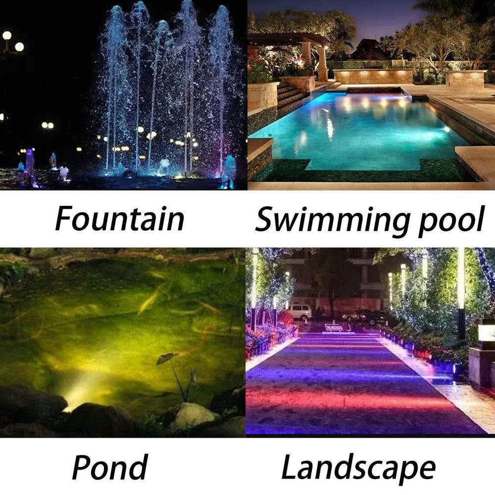 TENSUL pond lights showing timer function on remote