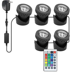 TENSUL pond lights with remote control, black colour