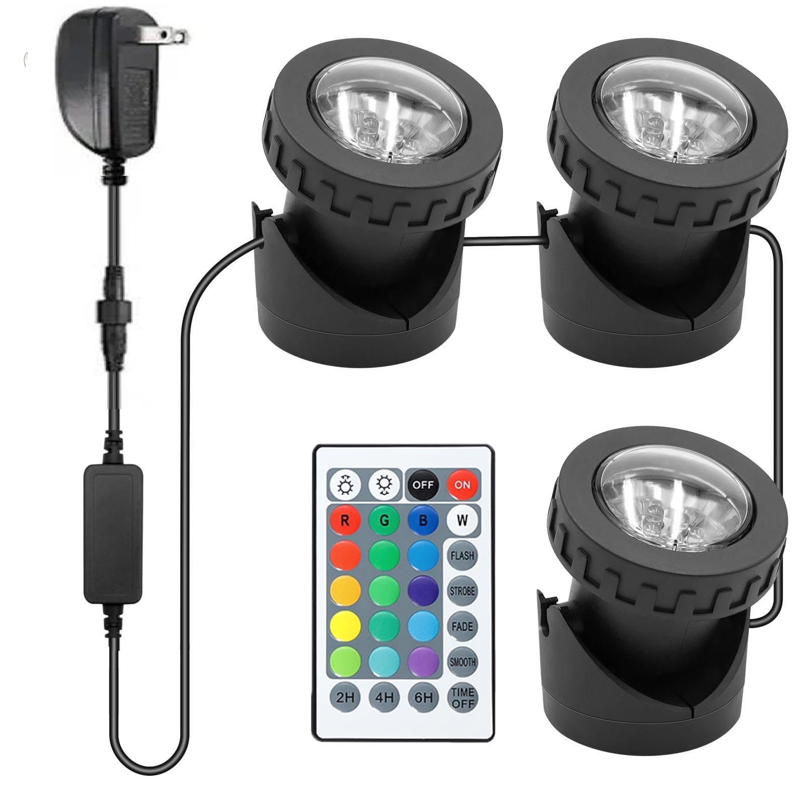 TENSUL RGB pond lights set with three lights in the box
