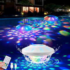 TEPENAR floating pool lights front view, colorful ambiance