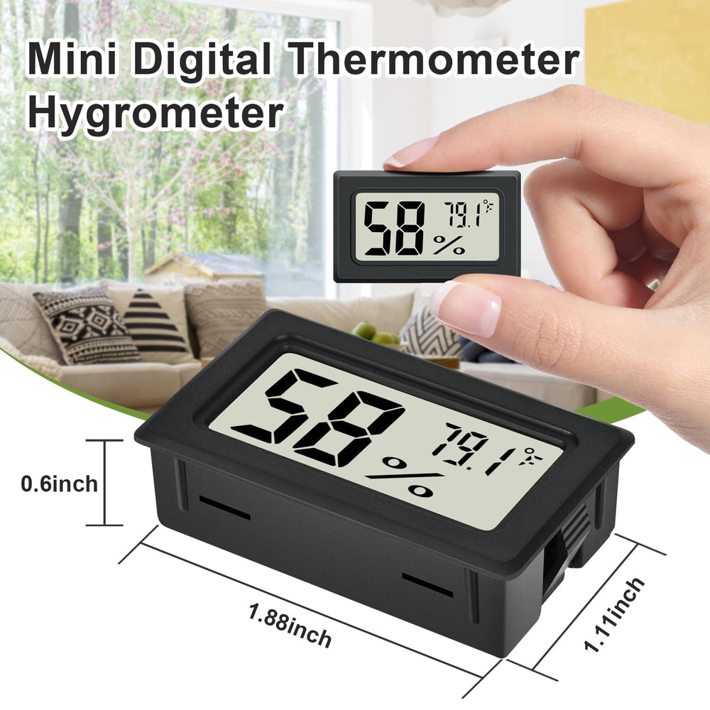 TeqyAqs Indoor Thermometer Black back view