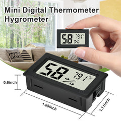 TeqyAqs Indoor Thermometer Black back view