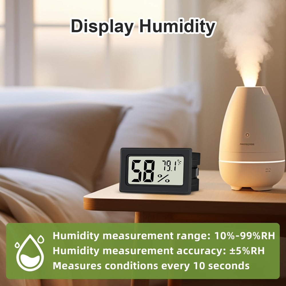 TeqyAqs Indoor Thermometer Black in a greenhouse