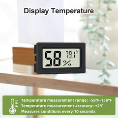 TeqyAqs Indoor Thermometer Black side view
