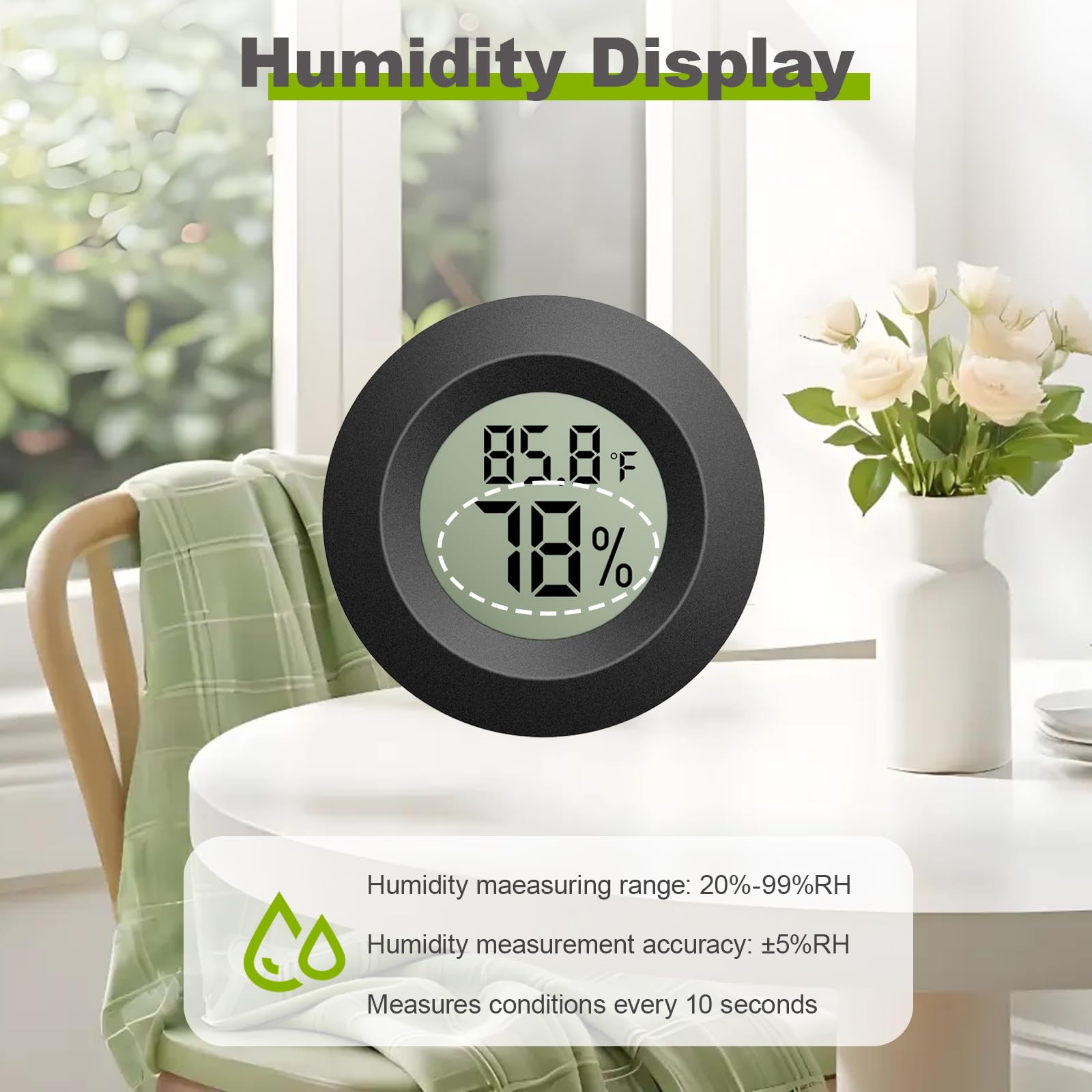 TeqyAqs Mini Hygrometer Thermometer displaying temperature