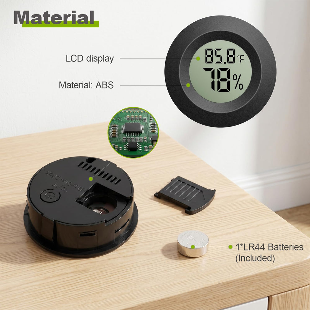 TeqyAqs Mini Hygrometer Thermometer installation with double-sided tape