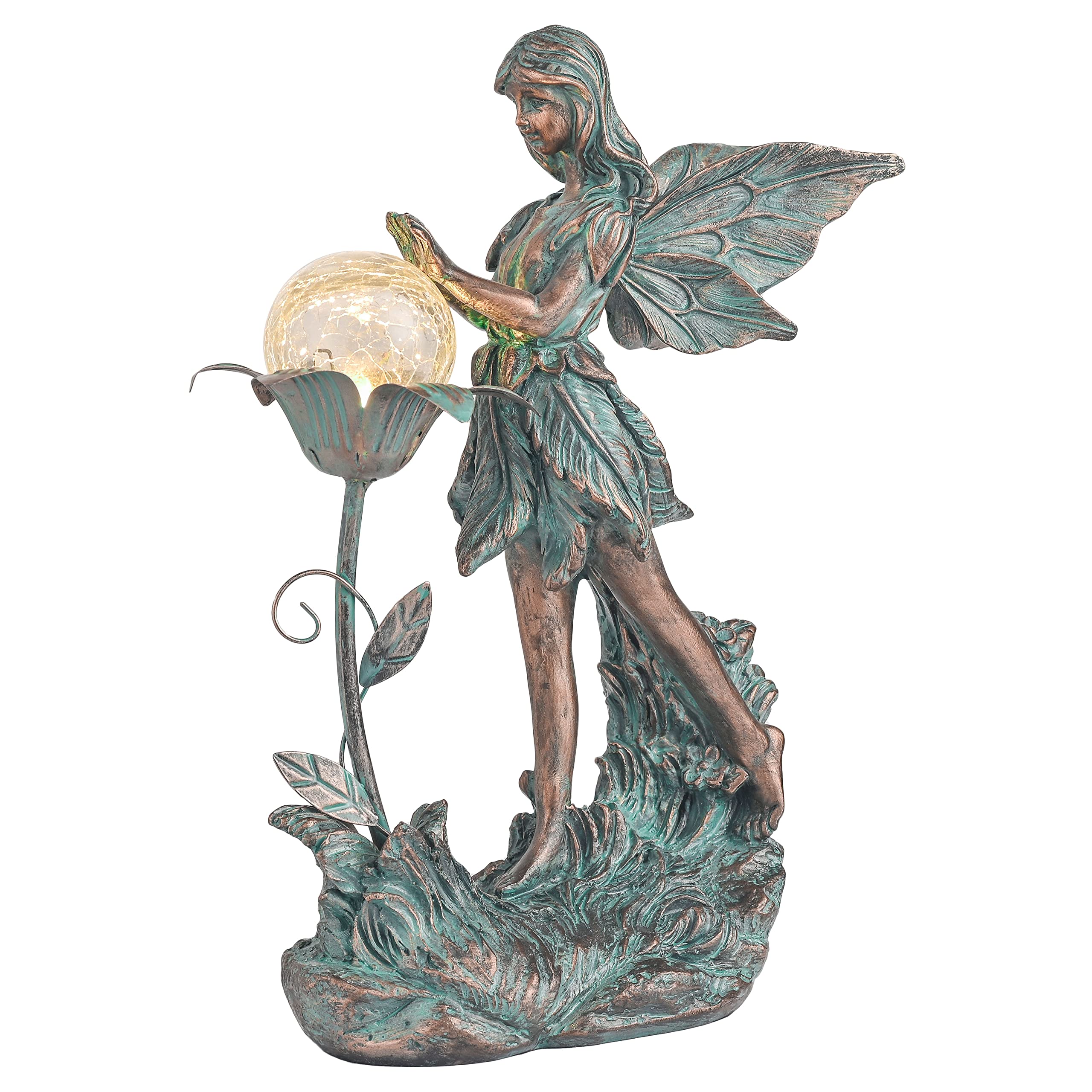 TERESA'S COLLECTIONS Fairy Garden Solar Light Statue front view