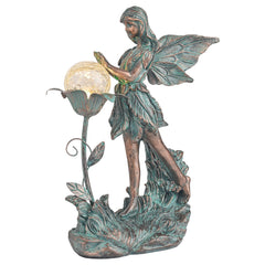TERESA'S COLLECTIONS Fairy Garden Solar Light Statue front view