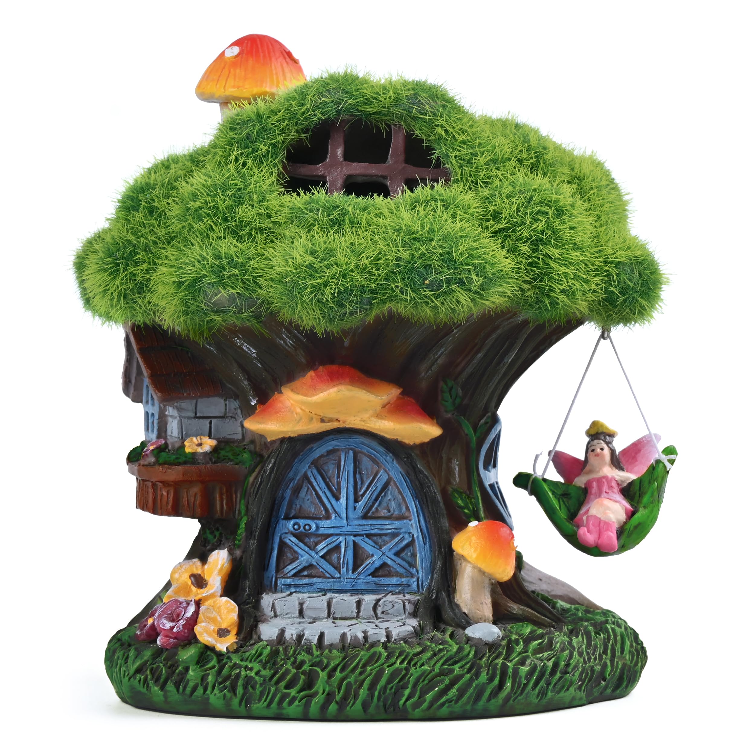 TERESA'S COLLECTIONS Fairy House Solar Light Statue front view