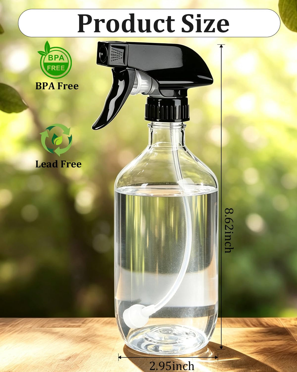 TERESRY 16oz spray bottle side view showing nozzle