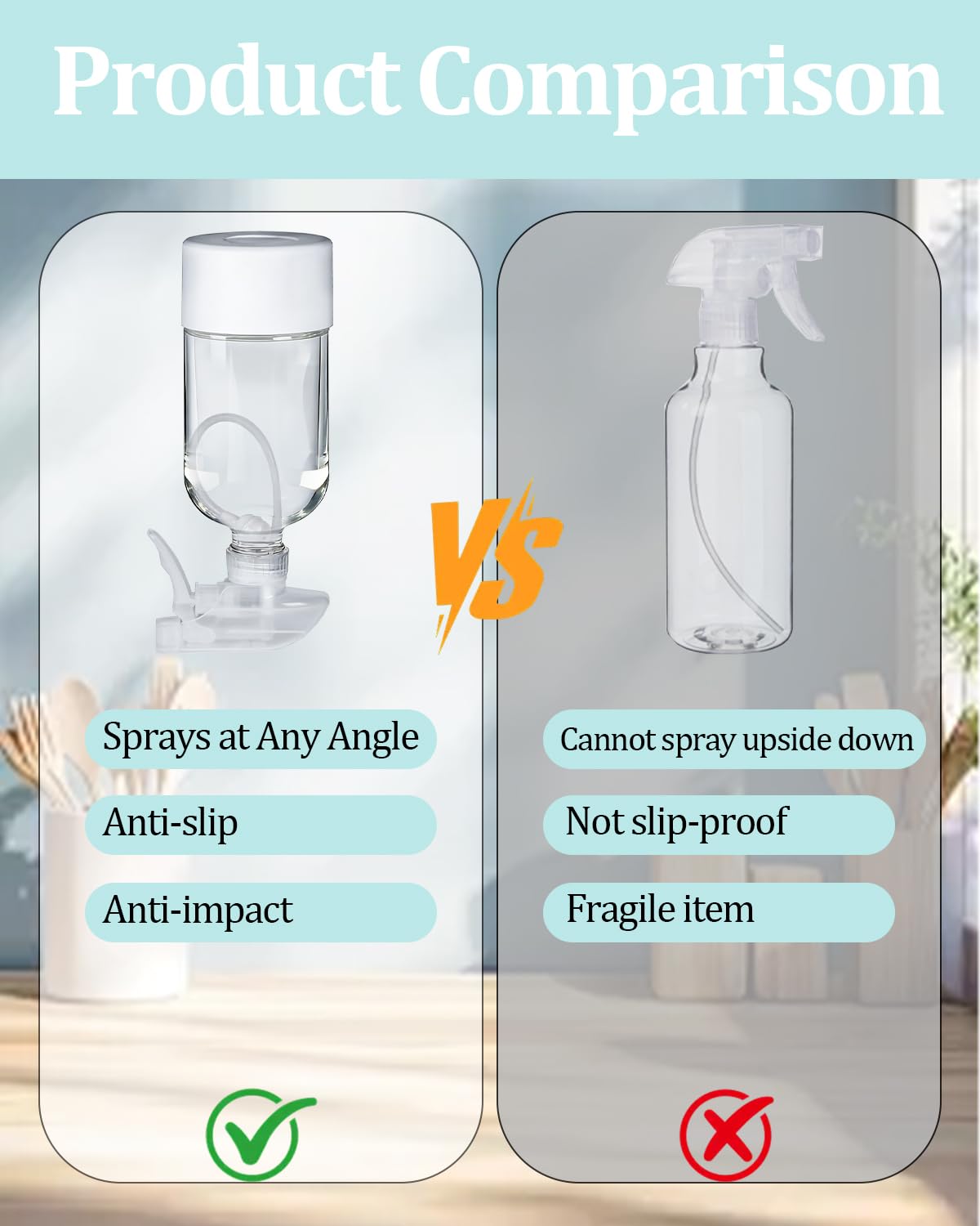 TERESRY 360° Glass Spray Bottle adjustable nozzle close-up