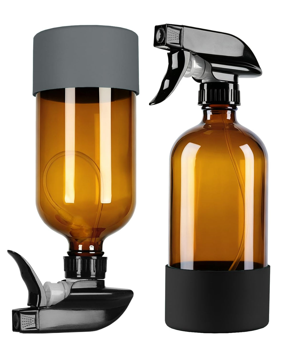 TERESRY 360° Glass Spray Bottle front view, Black & Grey
