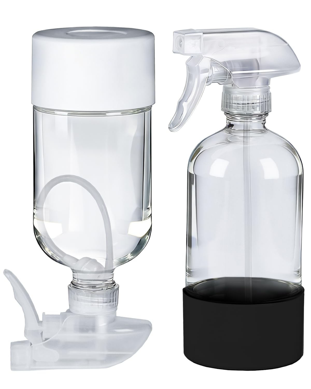 TERESRY 360° Glass Spray Bottle front view with silicone sleeve
