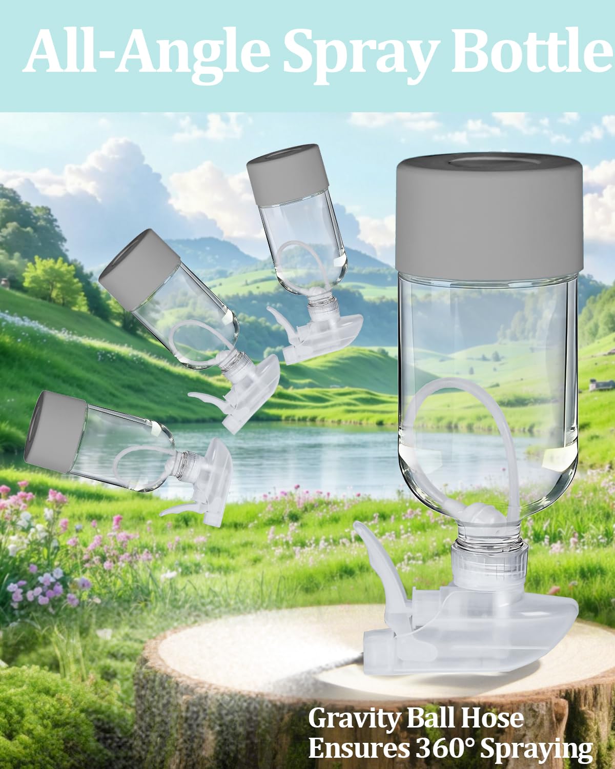 TERESRY 360° Glass Spray Bottle with adjustable nozzle