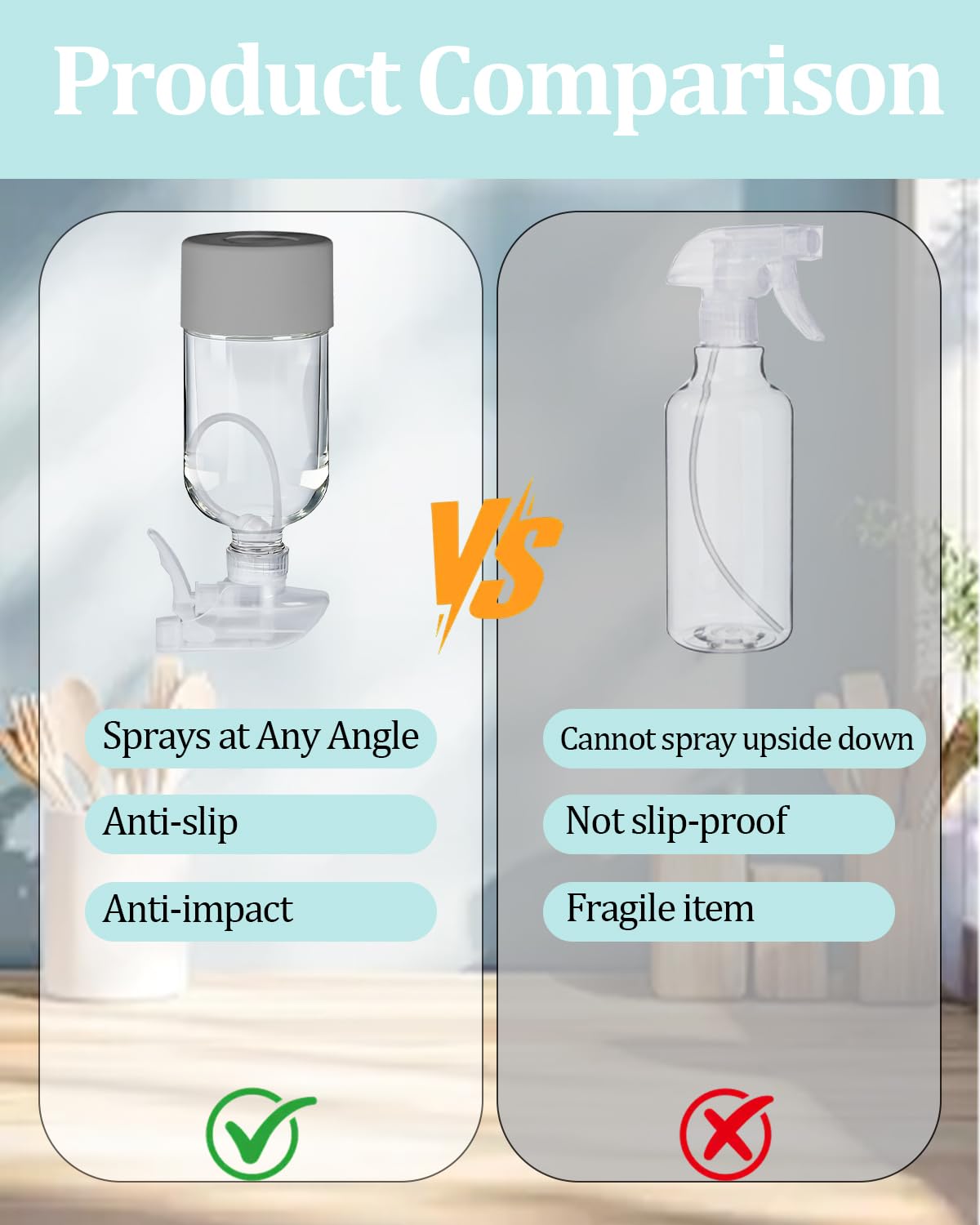 TERESRY 360° Glass Spray Bottle with silicone sleeve