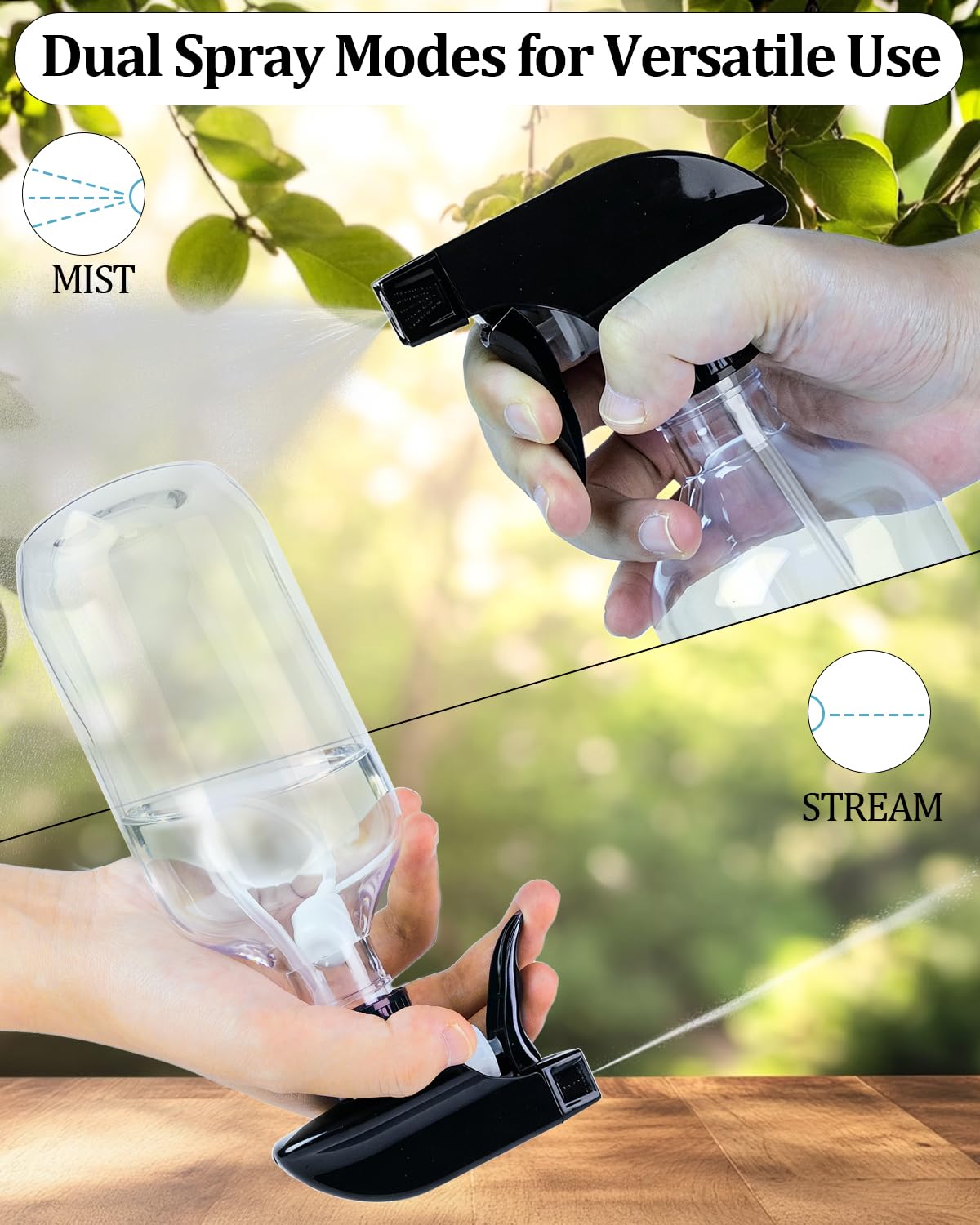 TERESRY spray bottles in clear colour, side view