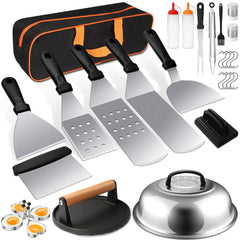 Terlulu 29 PCS Griddle Accessories Kit with tools laid out