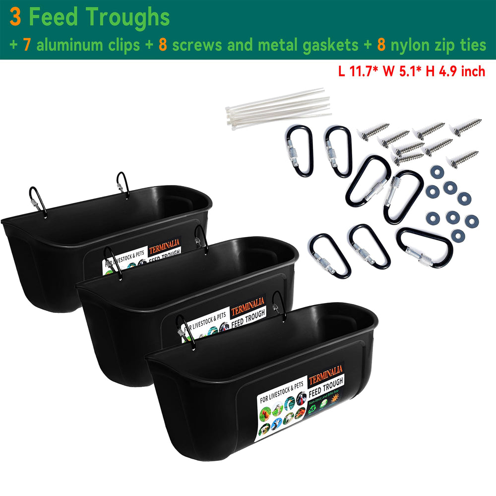 Terminalia Poultry Feeder showing mounting clips and zip ties