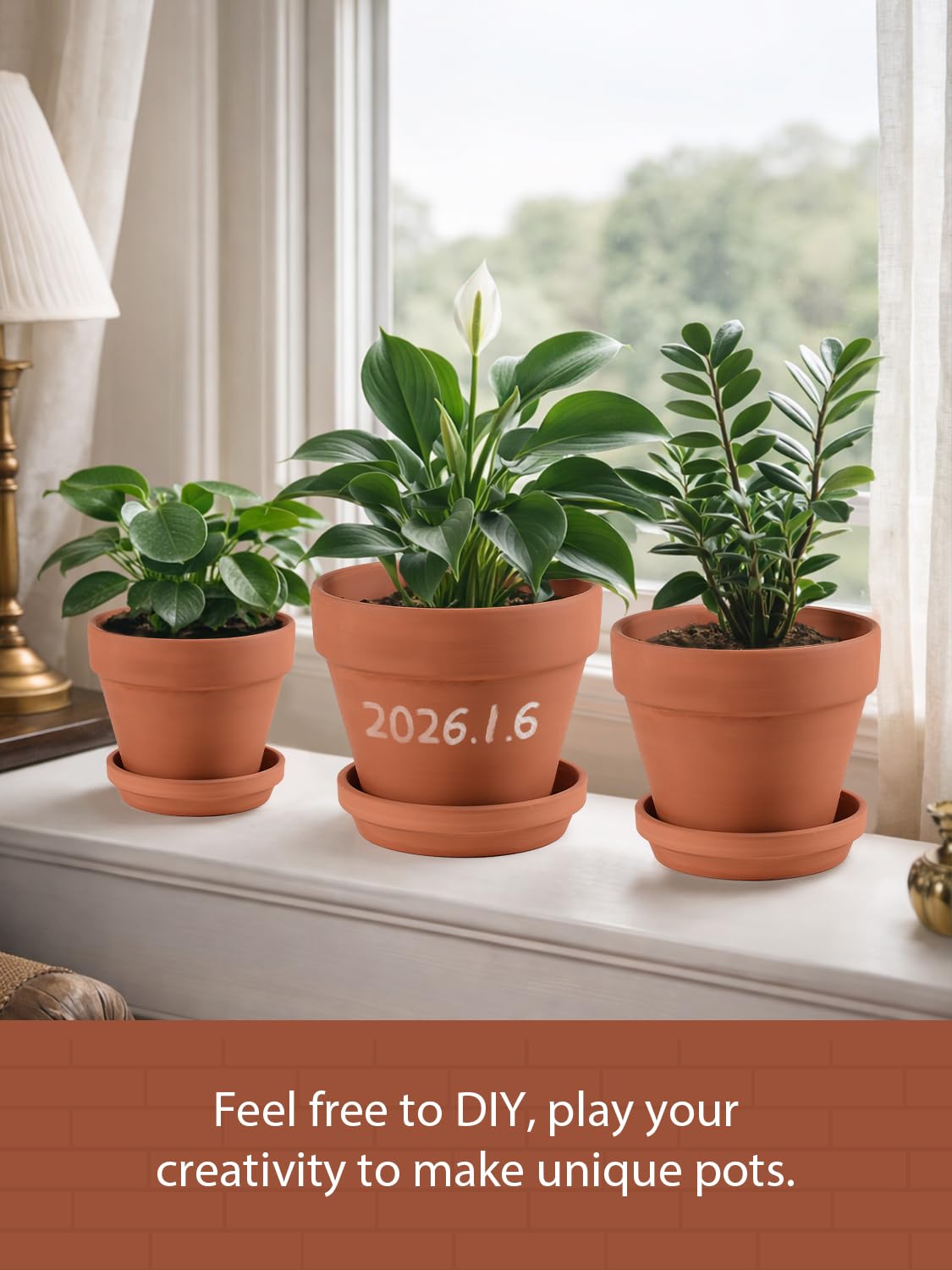 Terracotta pots in a garden setting
