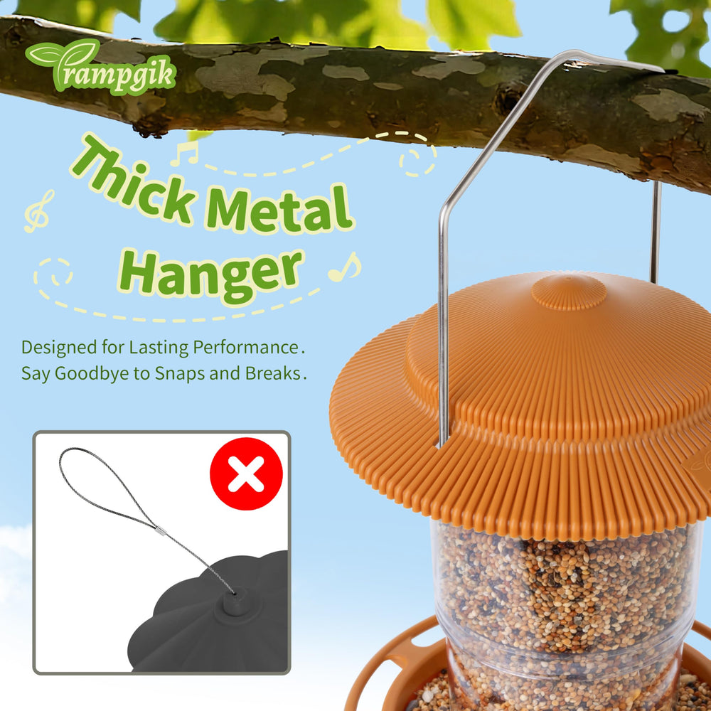 Terracotta TrampgiK bird feeder with birds feeding