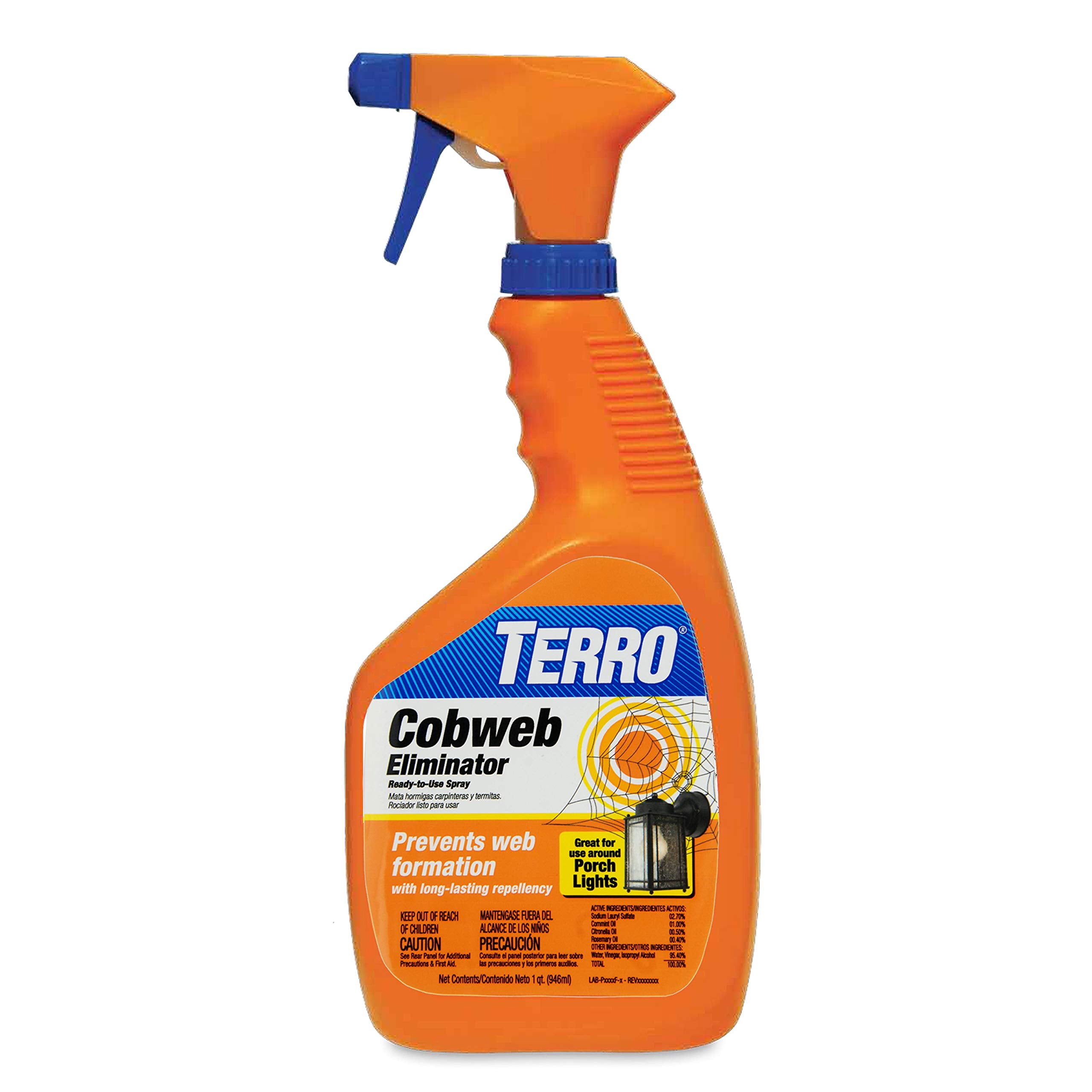Terro Cobweb Eliminator Spray 32 Fl Oz yellow aerosol can front view