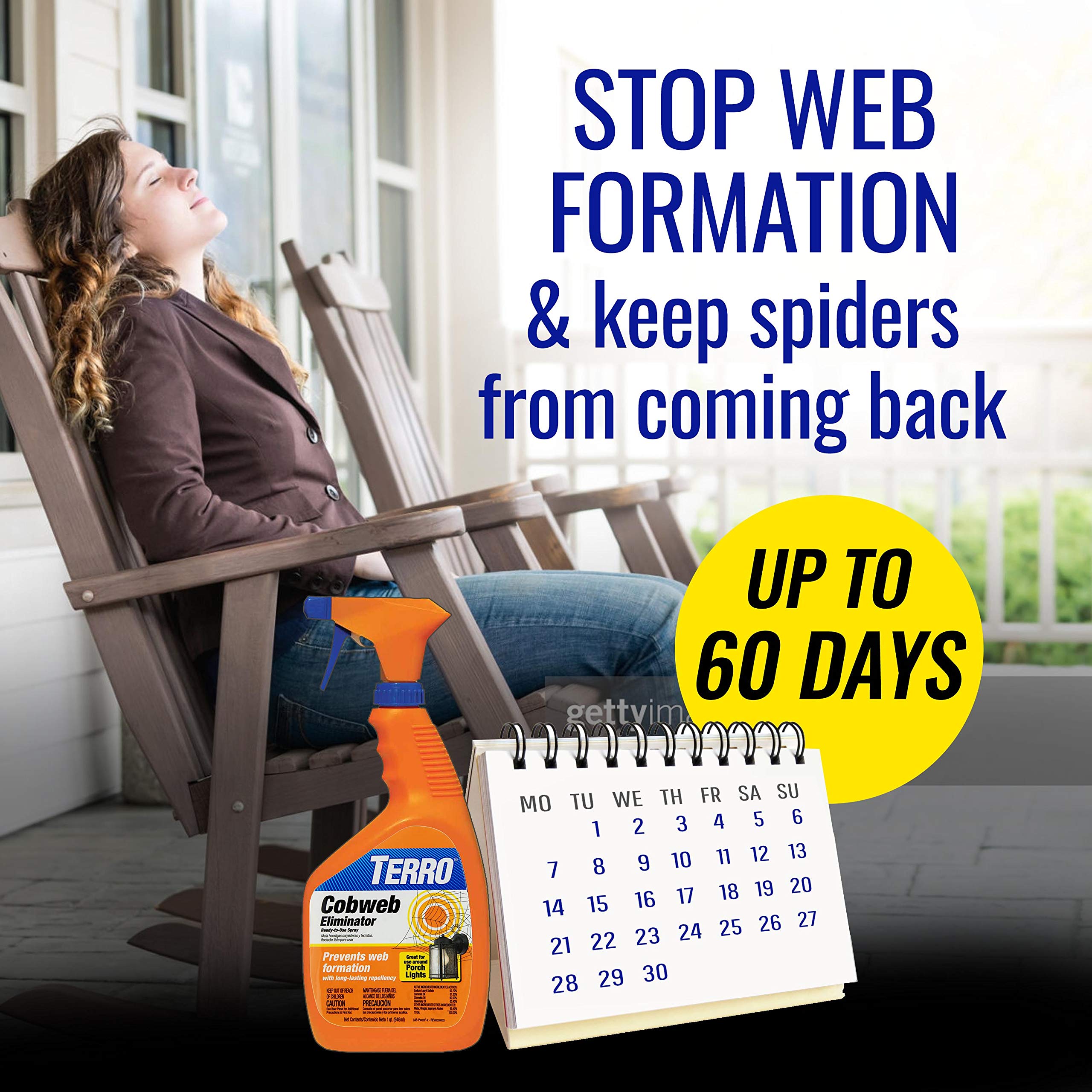 Terro Cobweb Eliminator Spray back view with ingredients