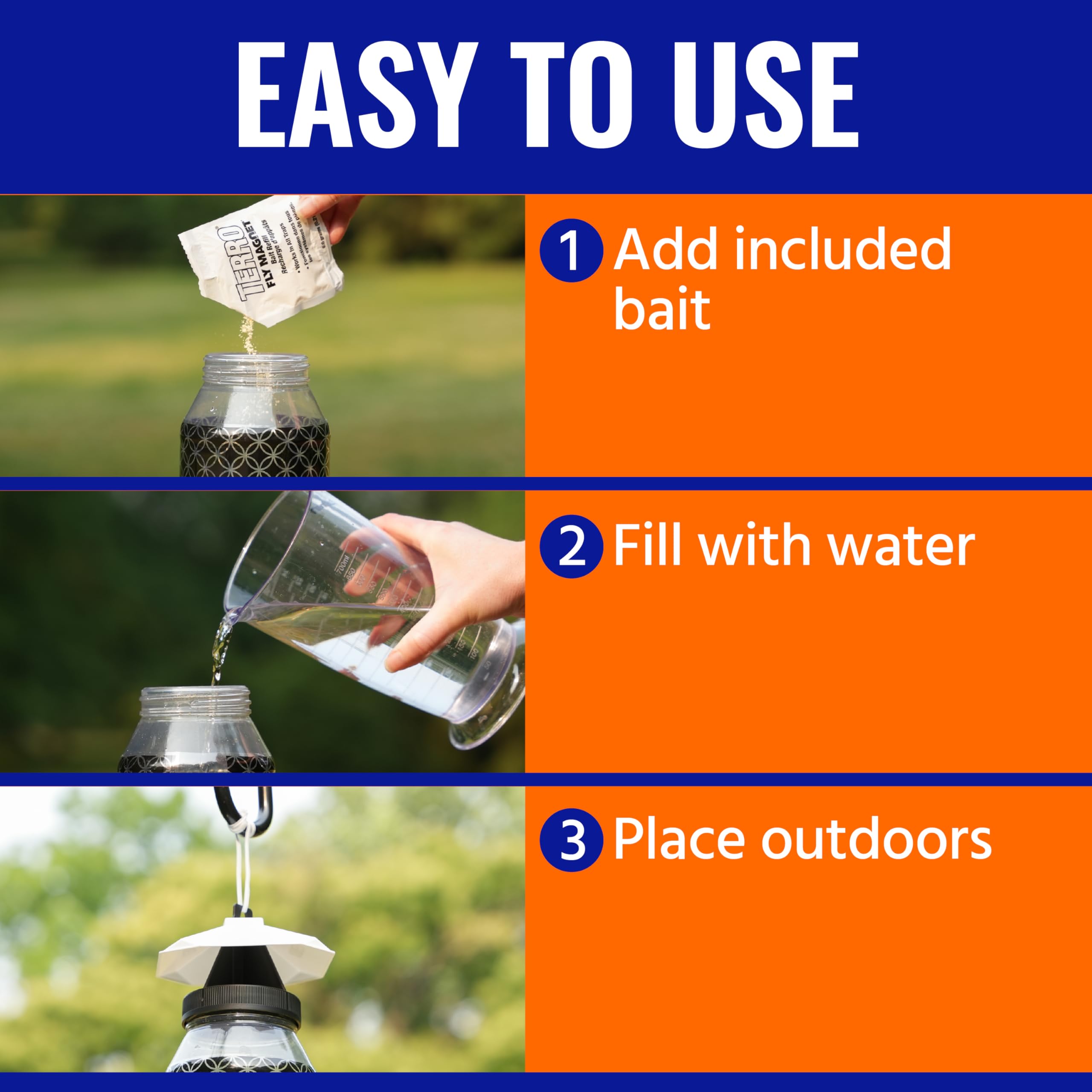 Terro Fly Magnet Trap with flies trapped inside