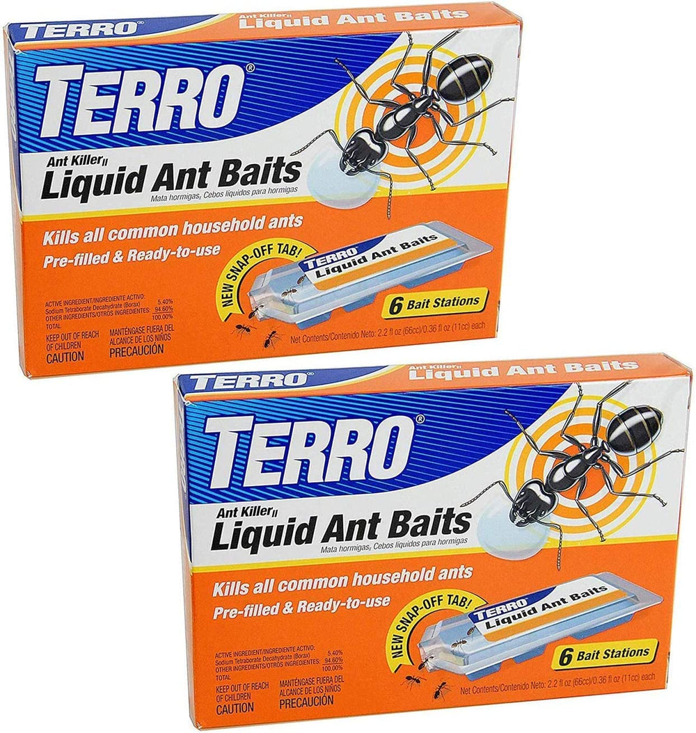 Terro Liquid Ant Baits 2 Pack front view with packaging