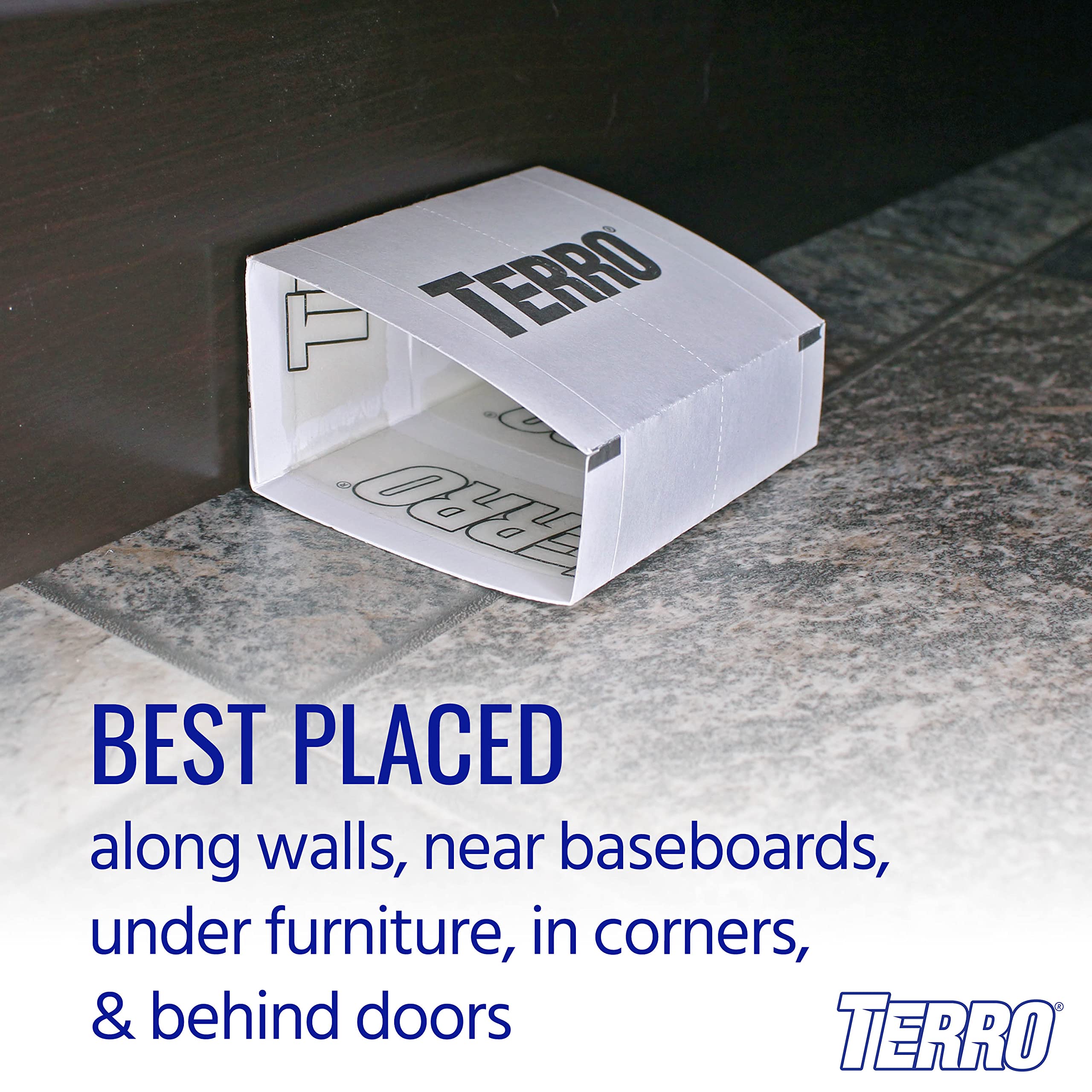 Terro sticky trap in use behind a door