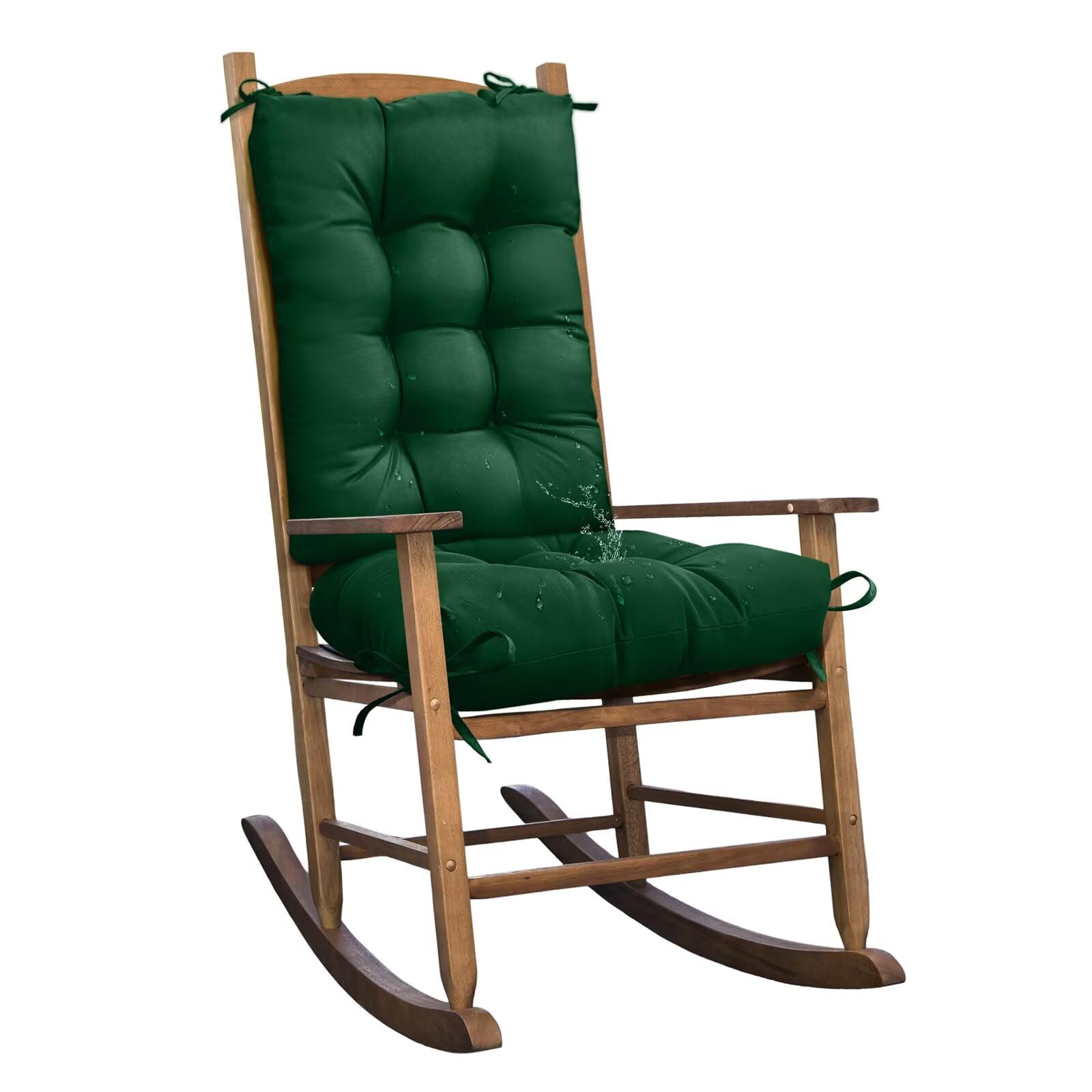 TESICA Dark Green Patio Chair Cushion Set with seat and back cushion