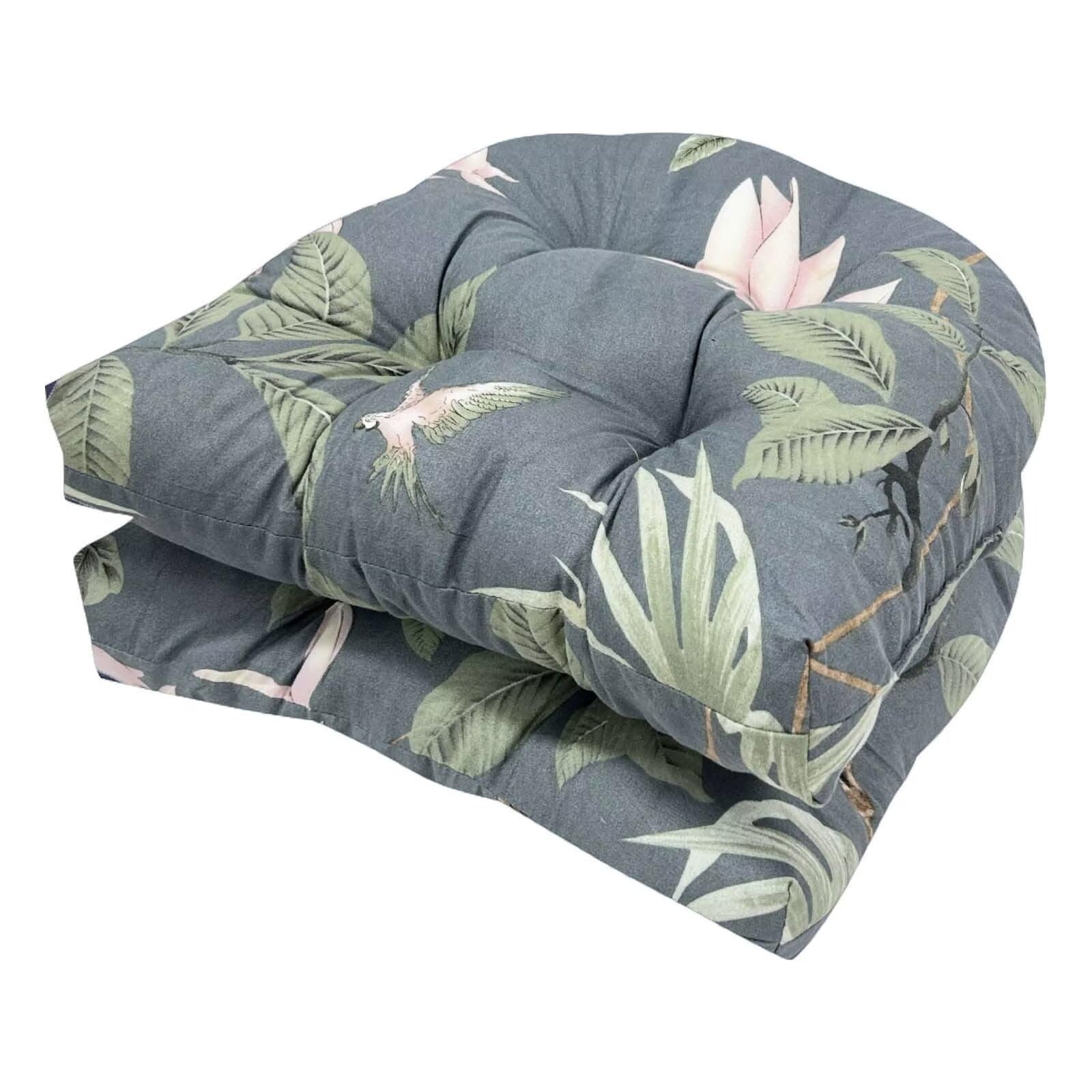 TESICA Grey Green U-Shaped Chair Cushion front view