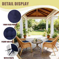 TESICA Grey Green U-Shaped Chair Cushion in a garden setting