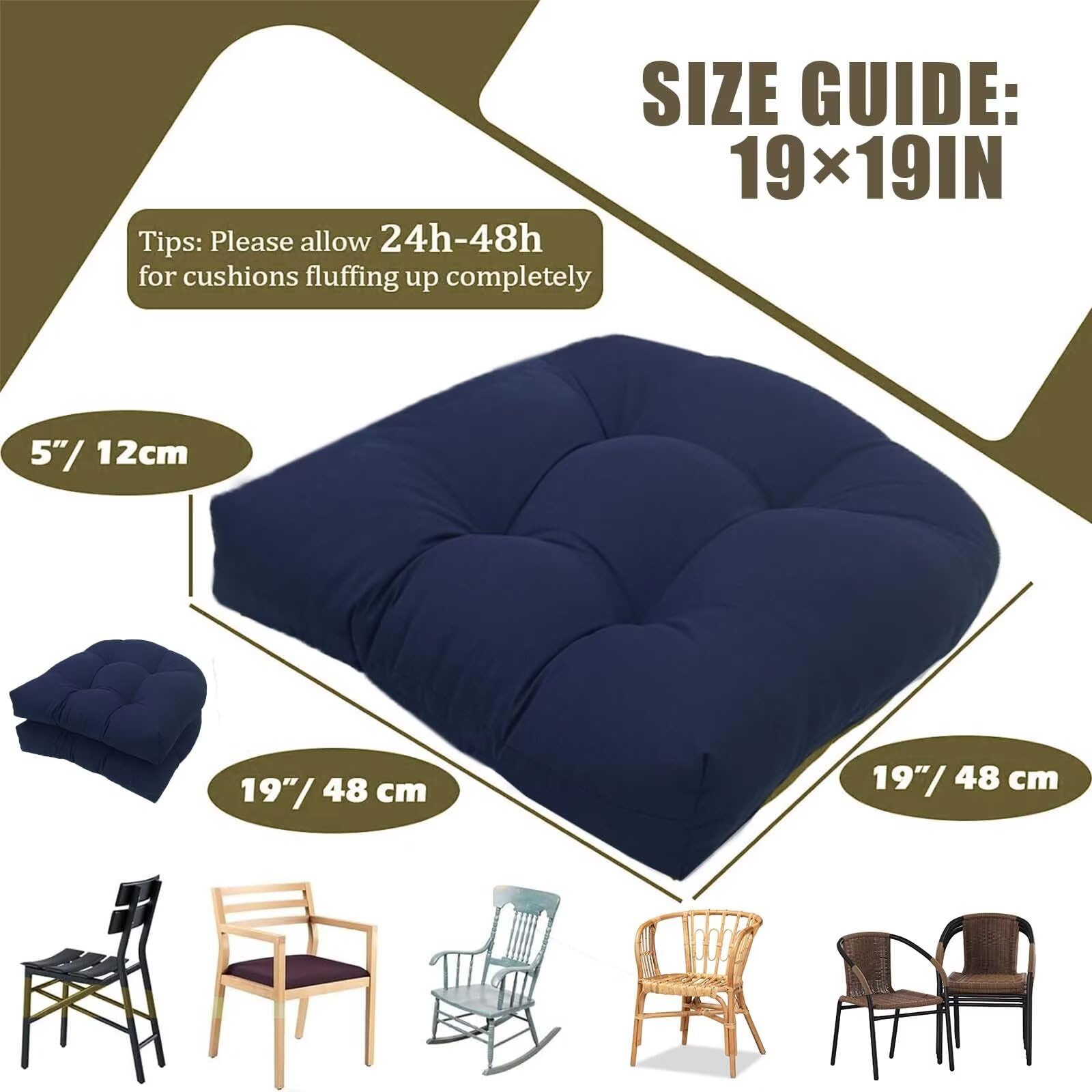 TESICA Grey Green U-Shaped Chair Cushion on a balcony