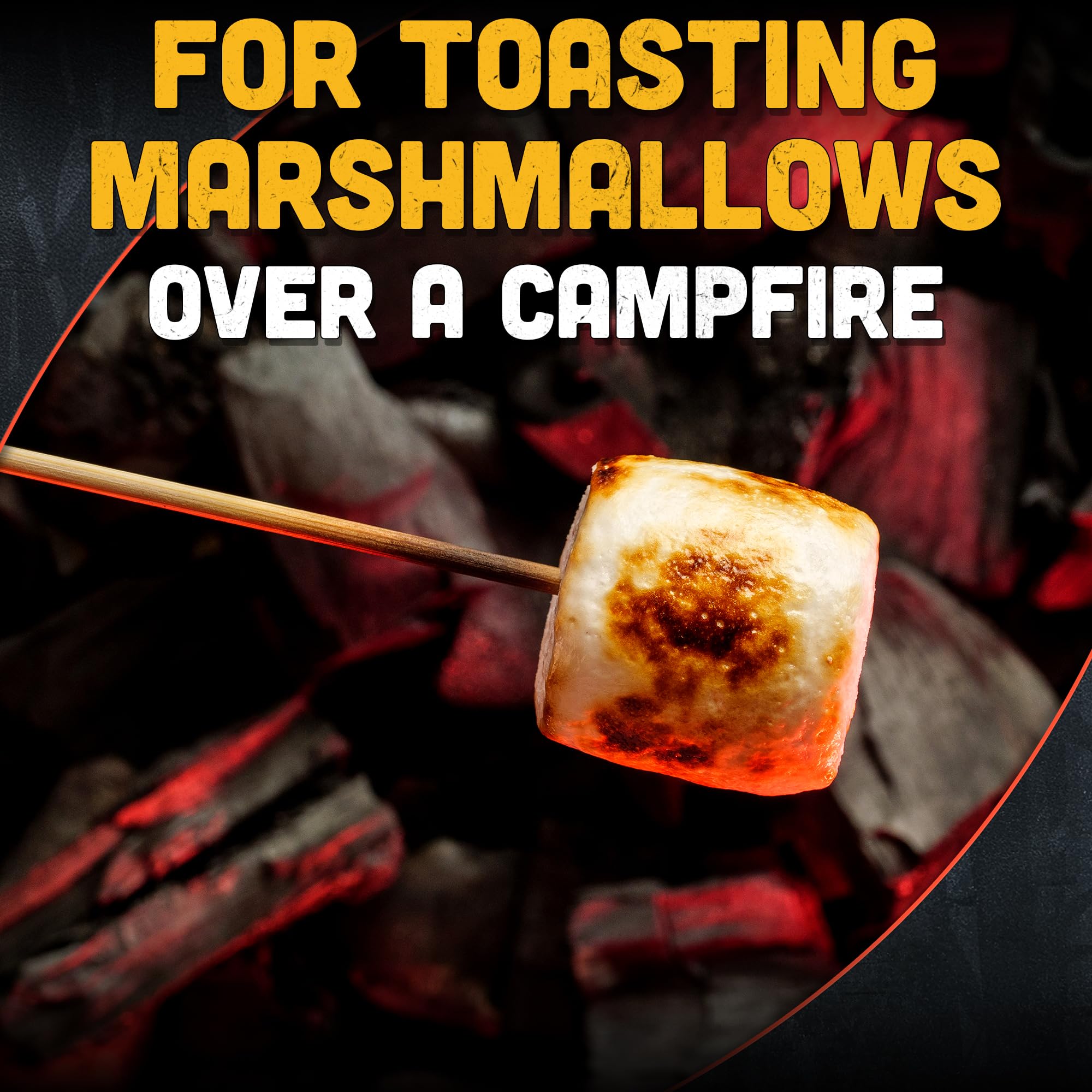 Tesorrio Bamboo Skewers next to s'mores ingredients