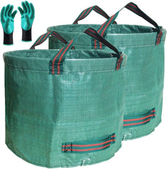 Tespher 137 Gallon Lawn Garden Bag front view, green