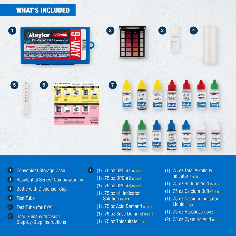 Test comparator and water sample vial from Taylor K-1005