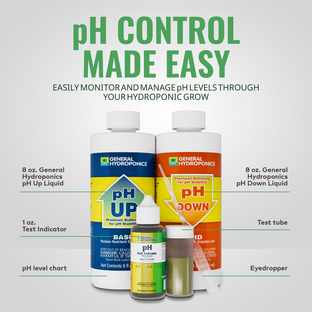 Test tube and eyedropper included in General Hydroponics pH Control Kit