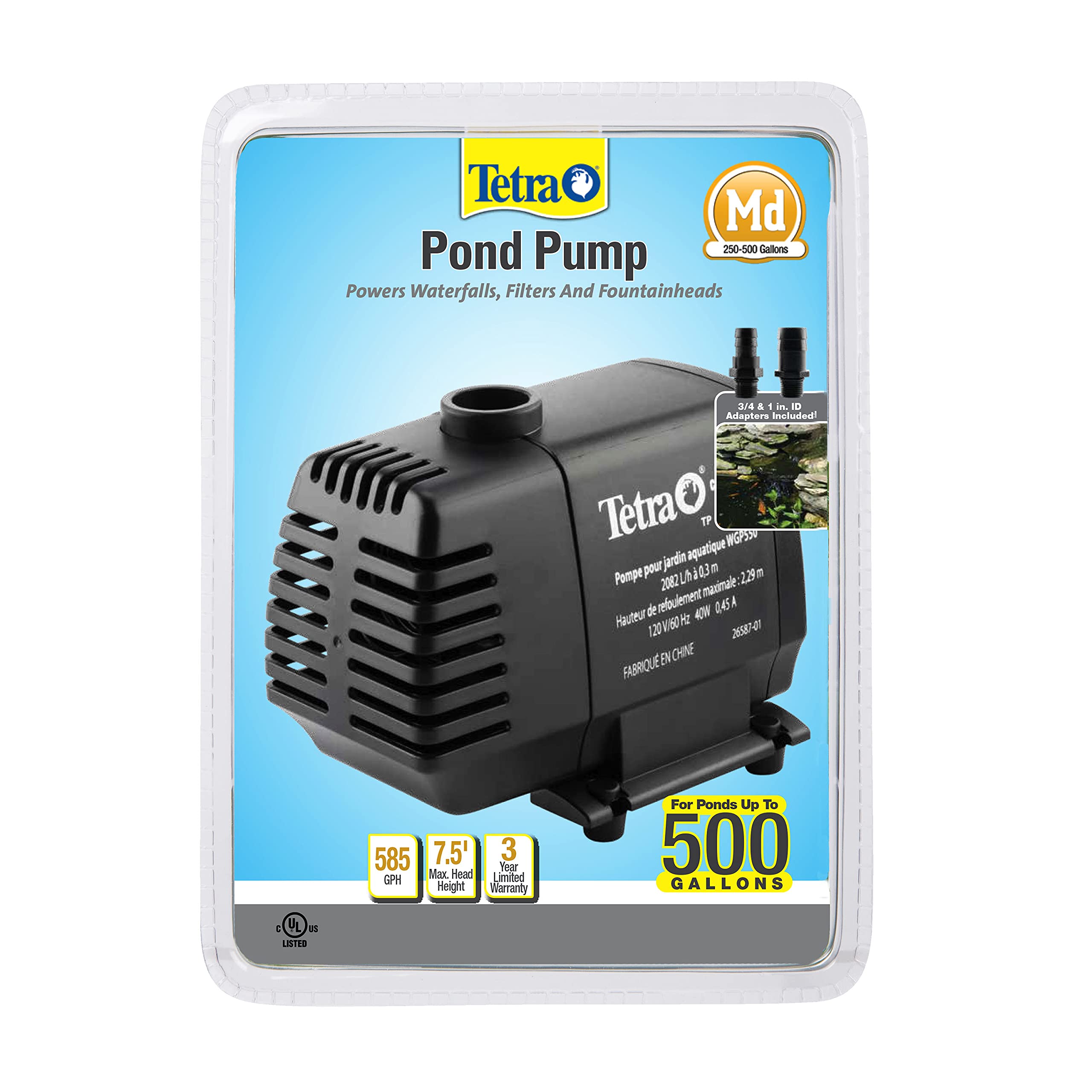 Tetra Pond Water Garden Pump black model front view