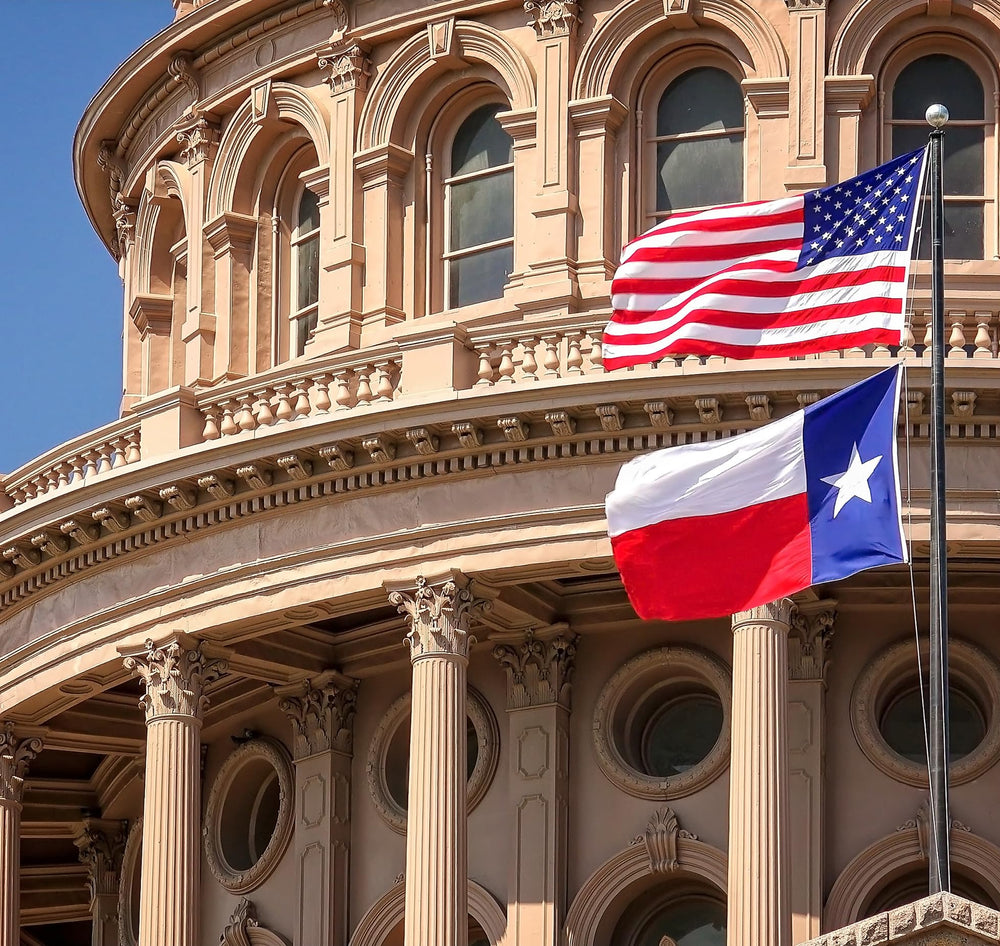 Texas flag folded neatly for storage