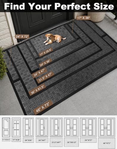 Textured surface of Mibao heavy-duty doormat for trapping dirt