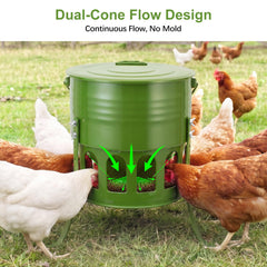 Tgeyd 20lb Chicken Feeder in outdoor setting with chickens