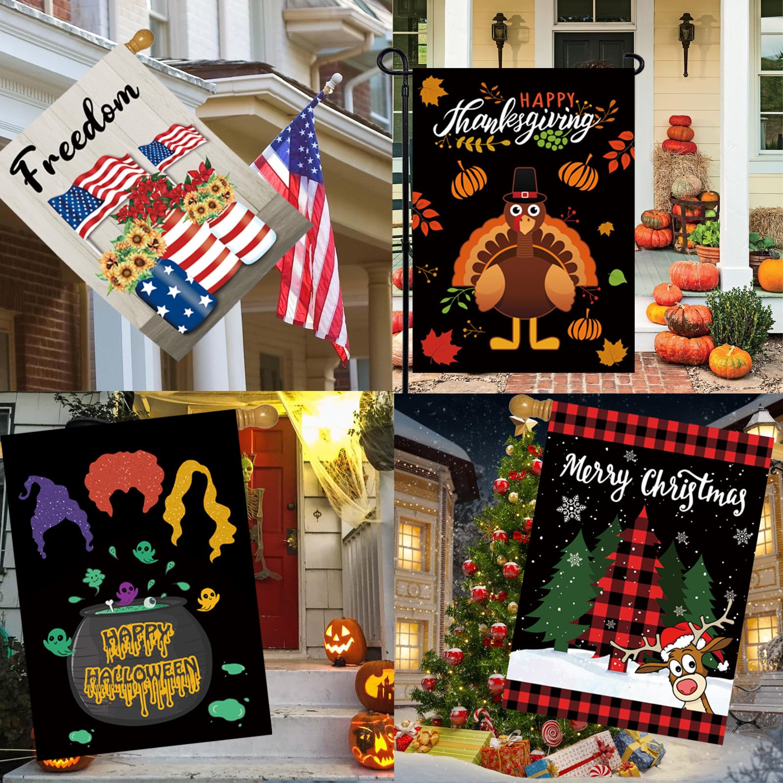 Thanksgiving garden flag from Pating, detailed view