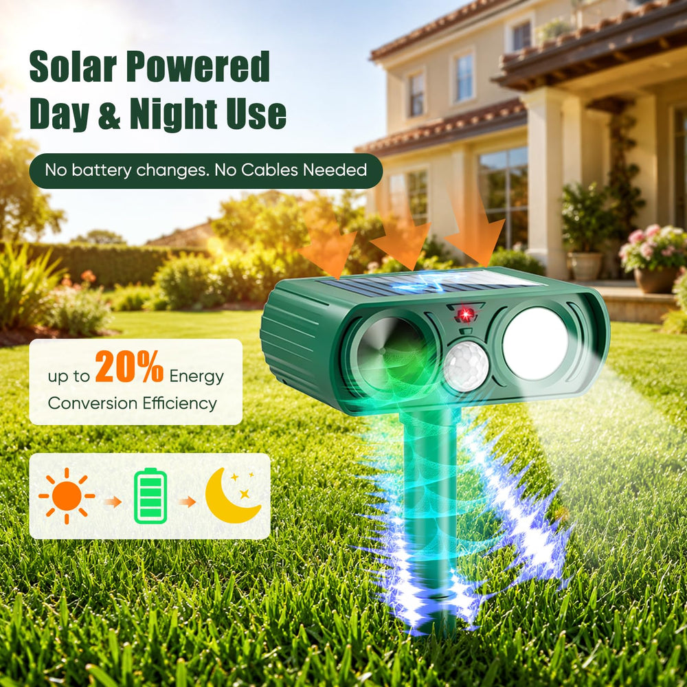 Thcritter Ultrasonic Solar Animal Repellent in garden