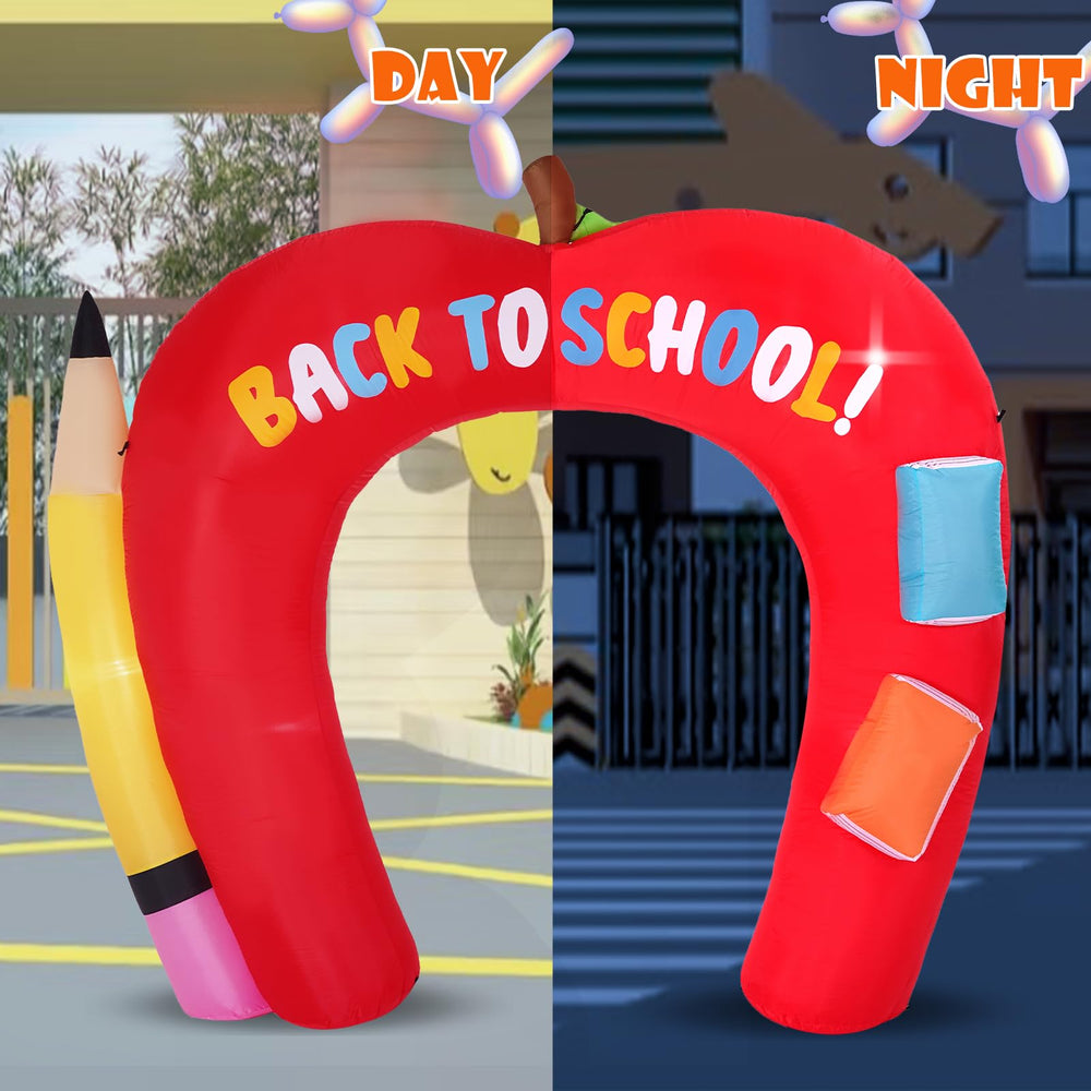 The 9FT inflatable decoration set up in a garden