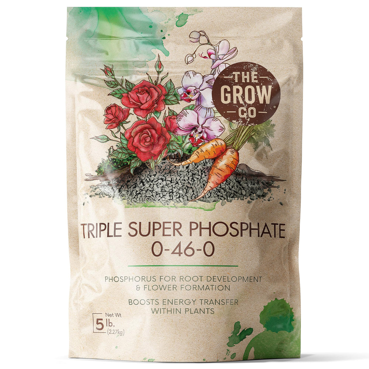 The Grow Co Triple Super Phosphate 5 lb bag front view