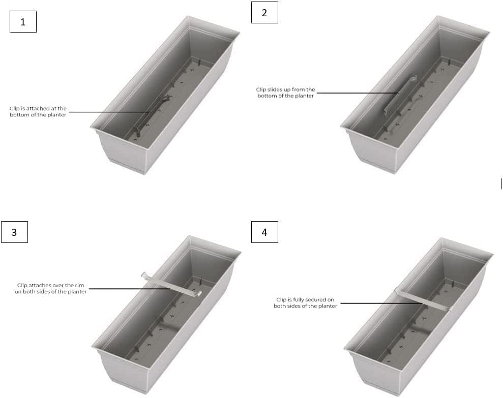 The HC Companies 24-inch Eclipse Plastic Window Box display with hanging baskets